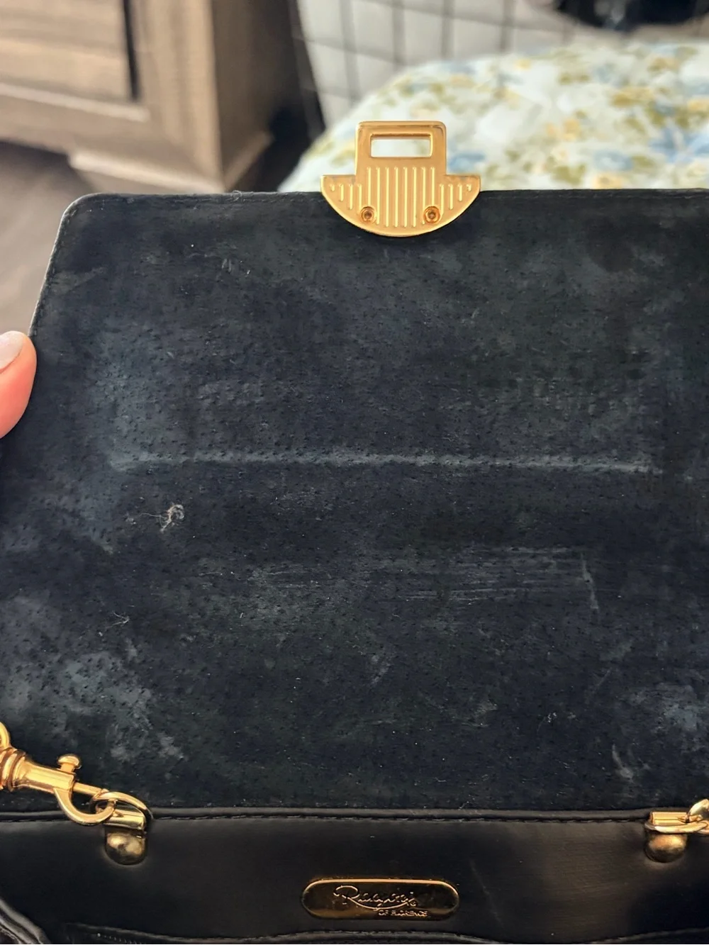 Vintage Rangoni of Florence Black patent leather structured crossbody